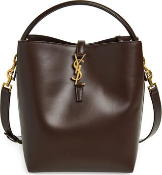 Saint Laurent Le 37 Leather Bucket Bag in Arabica at Nordstrom
