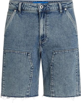 Karl Lagerfeld Shorts con orlo a taglio vivo - Blu