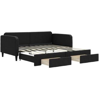 vidaXL Vidaxl - Sof&aacute; Cama Nido Con Cajones Tela Negro 90x190 Cm