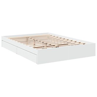 Berkfield Home Modern Bed Frame with Drawers without Mattress White 160x200 cm