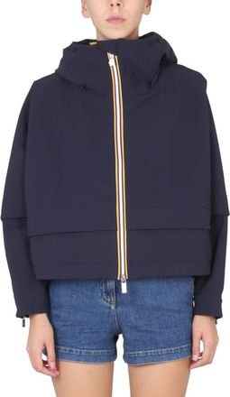 K-Way Navy Blue Solid Hood Jacket