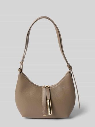 Furla Shoulder Bag aus echtem Leder mit Logo-Detail Modell Goccia in Mittelgrau, Gr&ouml;&szlig;e 1