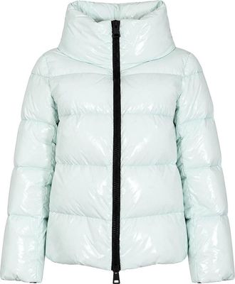 Herno Glossy Quilted Down Jacket in Light Blue