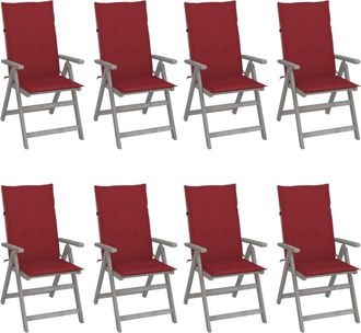 vidaXL Furniture Limited - Sillas Reclinables Jard&iacute;n Y Cojines 8 Uds