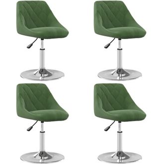 vidaXL Vidaxl - Sillas De Comedor Giratorias 4 Uds Terciopelo Verde Oscuro