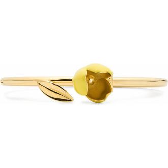 Kate Spade New York golden bloom flower bangle bracelet in Yellow. at Nordstrom