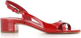 Del Carlo Sandal 12111 - Dames - Sandalen met hakken - Rood - 37 EU - Leer - Schoenen