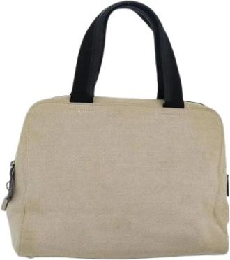 Prada Pre-owned Handbags, female, Beige, Size: ONE SIZE Pre-owned Vintage Canvas Handbag