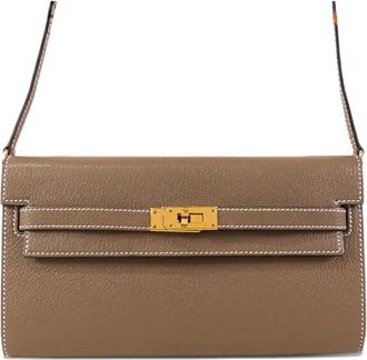 Hermès 2022 Chevre Mysore Kelly To Go Wallet crossbody bag - Brown
