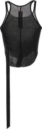Rick Owens Semi-Transparent Cotton Tank Top - Black