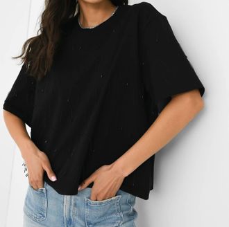 SIMKHAI Womens Amaru Embellished Tee In Black