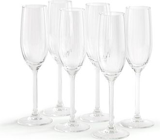 La Redoute Interieurs Set van 6 champagneglazen in glas met plooitextuur, Pliso
