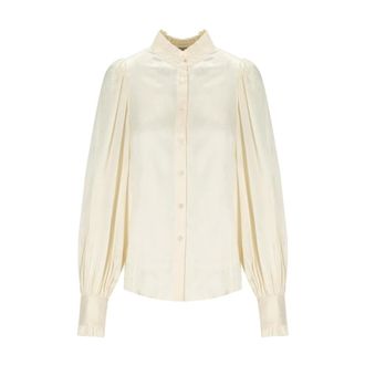Twinset Jacquard Satin Shirt with Ruffles