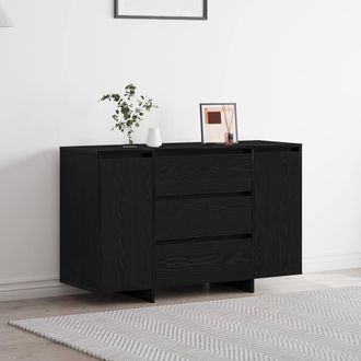 Berkfield Home Sideboard Black Oak 120x41x75 cm Engineered Wood | Size: 120 x 41 x 75 cm