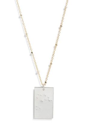 Set & Stones Zodiac Constellation Pendant Necklace in Silver - Capricorn at Nordstrom, Size 20 In