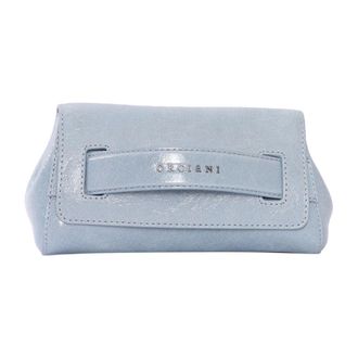 Orciani Shoulder Bags, female, Blue, Size: ONE SIZE Gossip Vanity Leather Clutch