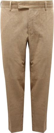 PT01 M5351 Pantalone Edge Velvet Broeken - Heren - Slim Fit Broeken - Beige - XL - Leer - Broeken