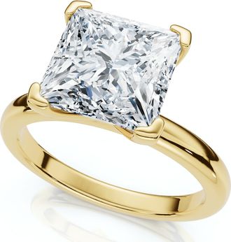 Pompeii3 Certified 2 1/2Ct Princess Cut Diamond Engagement Ring 14k Gold or Pt Lab Grown