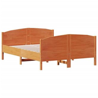 Berkfield Home Beautiful Bed Frame without Mattress Wax Brown 135x190 cm Double