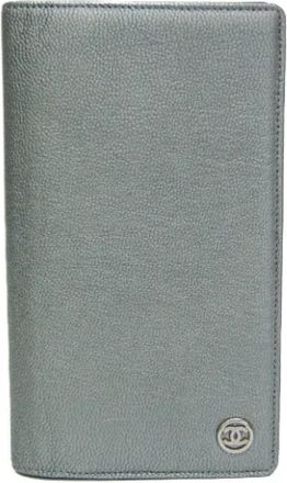 Chanel Tweedehands leren portemonnees - Dames - Vintage Accessoires - Grijs - ONE Size - Vintage