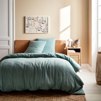 Sweeek Sweeek - Set De Cama De Gasa De Algod&oacute;n Verde, Alix, 220x240x220 Cm