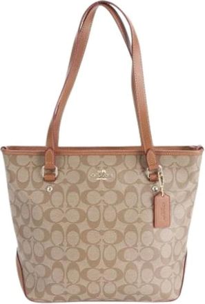 Coach Pre-owned Tote Bags, female, Brown, Size: ONE SIZE Pre-owned Canvas Shoulder Bag