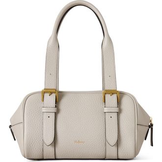 Mulberry Small Boston Heavy Grain Top Handle Bag in Chalk at Nordstrom