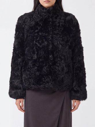 P.A.R.O.S.H. P. A.R. O.S. H. Cappotto shearling in pura lana con collo alto e chiusura a scomparsa