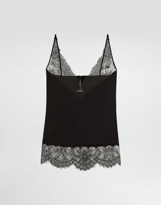 Dolce & Gabbana Silk Satin Top - Woman Shirts And Tops Black Silk 40