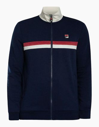 Fila Mens Fila Enrico Track Top Jacket Fila Navy/Gardenia/Garnet - Size: 3XL