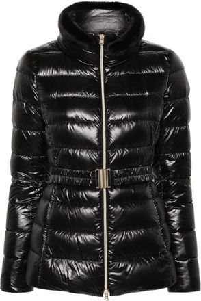 Herno Black Quilted Mock Collar Jacket
