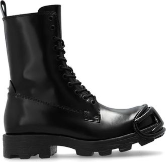 Diesel D-Hammer-Combat boots - women - Leather - 35 - Black