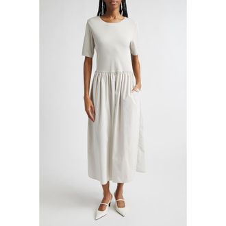 Emporio Armani Mixed Media Dress in Pearl at Nordstrom, Size 14 Us