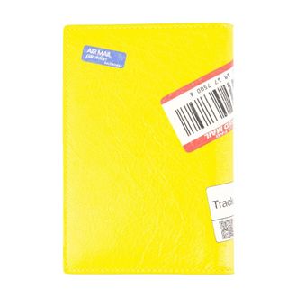 Balenciaga Lambskin Passport Holder Card Case - Yellow