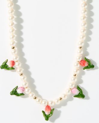 Nach Bijoux Womens Tulip pearl necklace
