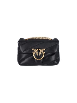 Pinko Padded Mini Shoulder Bag with Chain Strap and Logo Detail