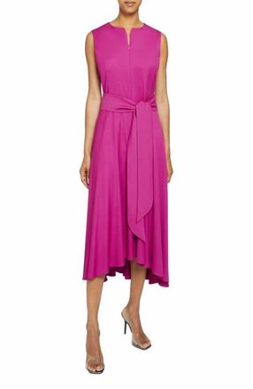 Santorelli MADISON Sleeveless Hi-Lo Midi Dress with Front Zipper in Magenta at Nordstrom, Size 8