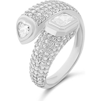 SHYMI Multishape Pav&eacute; Wrap Ring in Silver at Nordstrom, Size 6