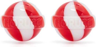 Fiorucci Rood/Wit Gestreepte Lolly Stud Oorbellen - Dames - Oorbellen - Rood - ONE Size - Accessoires