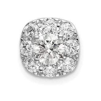 Diamond2Deal 14K Gold Lab Grown Diamond Cushion Halo Pendant (1ct, VS, G-H)