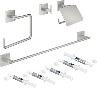 GROHE Set De Accesorios 4 En 1 Start Cube Supersteel + 3 Quickglue A1 + 1 Quickglue A2
