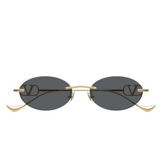 Valentino Sunglasses Vg0032 S 001 Gold/Dark Gray Women