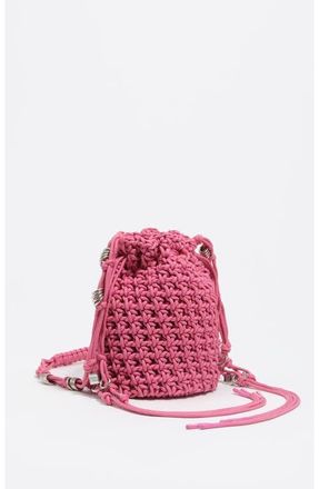 Bimba & Lola Mini Braided Bucket Bag in Dark Pink at Nordstrom