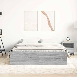 Berkfield Home Modern Bed Frame Grey Sonoma 160x200 cm