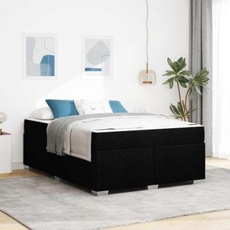 vidaXL Estructura De Cama Negro 160 X 200 Cm Tela Vidaxl