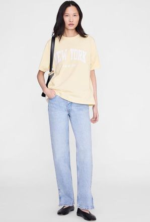 Anine Bing Cade New York University Tee in Butter Yellow at Nordstrom, Size X-Small
