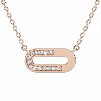 Pompeii3 Diamond Paper Pendant 14k Gold 18 Necklace Lab Grown 1/2 Wide