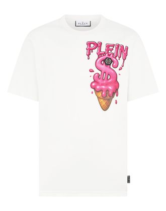 Philipp Plein Round Neck T-Shirt Ice Cream Dollar