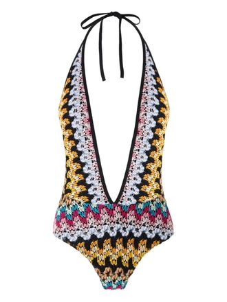 Missoni knitted swimsuit - women - Metallic Fibre/Rayon/Polyamide/Spandex/Elastane - 42 - Black