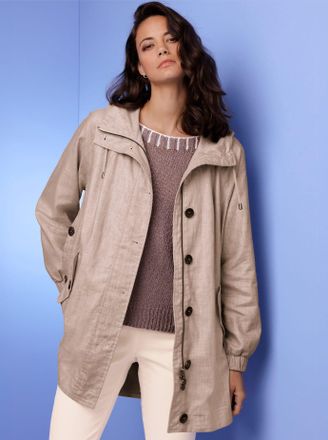 Cr&eacute;ation L Anorak CREATION L PREMIUM, Damen, Gr. 36, sesam, 70% Viskose, 30% Leinen, unifarben, Jacken Anorak